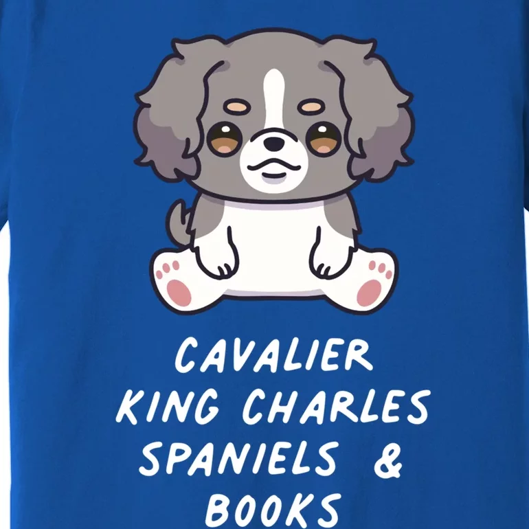 Cavalier King Charles Spaniels And Books Kawaii Anime Dog Cute Gift Premium T-Shirt