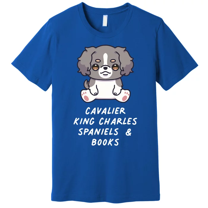 Cavalier King Charles Spaniels And Books Kawaii Anime Dog Cute Gift Premium T-Shirt