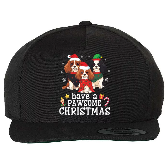 Cavalier King Charles Spaniel Dogs Have A Pawsome Christmas Gift Wool Snapback Cap