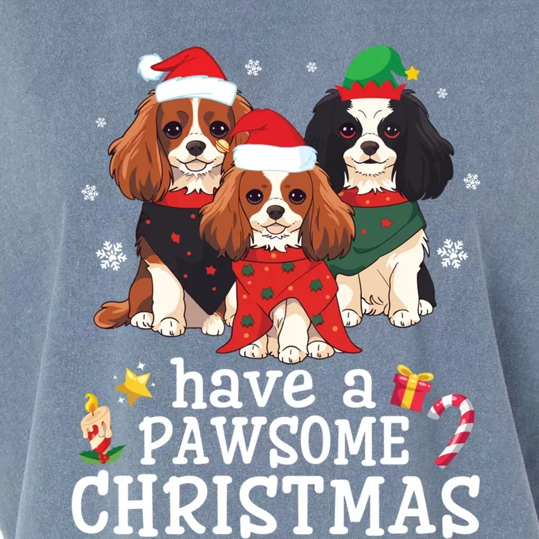 Cavalier King Charles Spaniel Dogs Have A Pawsome Christmas Gift Garment-Dyed Women's Muscle Tee