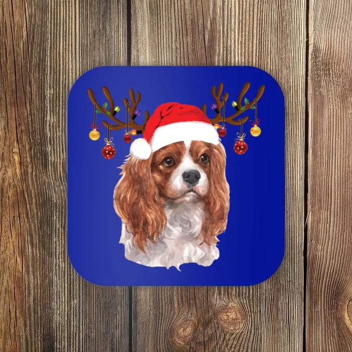 Cavalier King Charles Spaniel Christmas Reindeer Pajama Gift Funny Gift Coaster