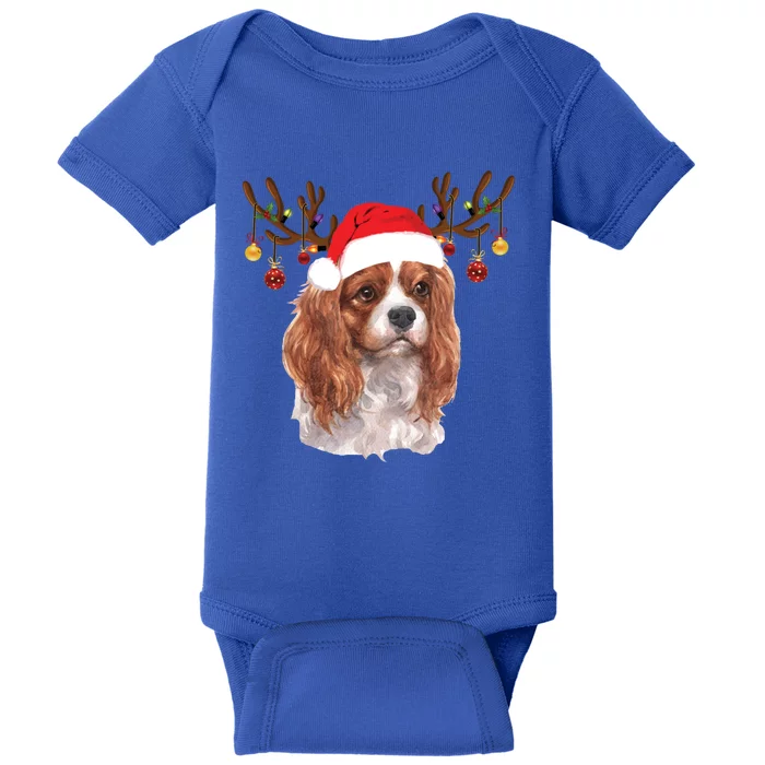 Cavalier King Charles Spaniel Christmas Reindeer Pajama Gift Funny Gift Baby Bodysuit