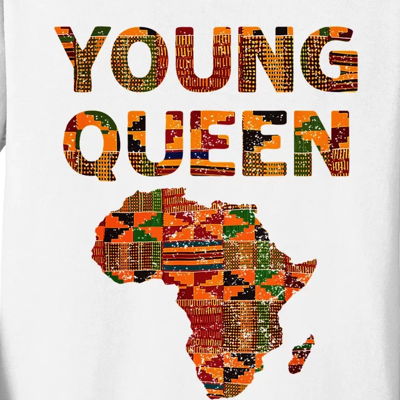 Cool Kente Cloth Art African Print African Queen Kids Long Sleeve Shirt