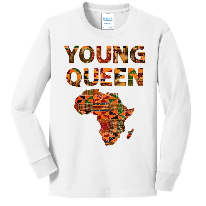 Cool Kente Cloth Art African Print African Queen Kids Long Sleeve Shirt