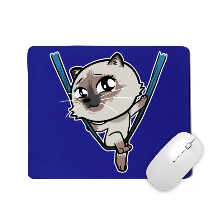 Cute Kawaii Cat Acrobatics Aerial Silk Yoga Cat Lover Gift Mousepad