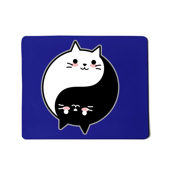 Cute Kawaii Cat Yin And Yang Yoga Cat Lover Graphic Meaningful Gift Mousepad