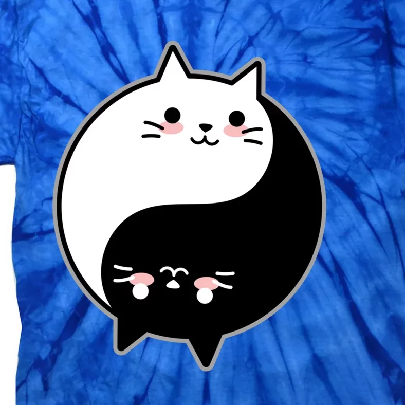 Cute Kawaii Cat Yin And Yang Yoga Cat Lover Graphic Meaningful Gift Tie-Dye T-Shirt