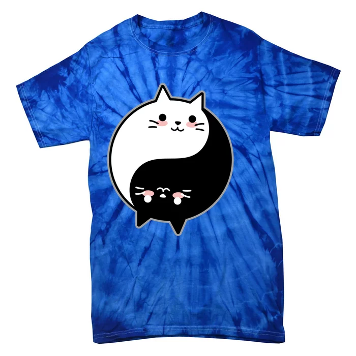 Cute Kawaii Cat Yin And Yang Yoga Cat Lover Graphic Meaningful Gift Tie-Dye T-Shirt