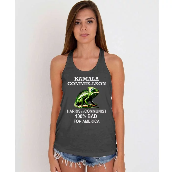 Comrade Kamala Commie Leon Commieleon Communist Harris Women's Knotted Racerback Tank