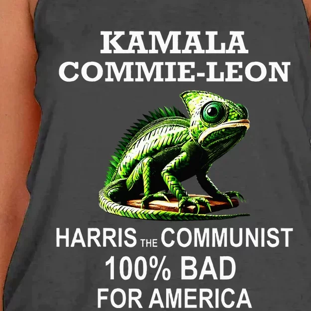 Comrade Kamala Commie Leon Commieleon Communist Harris Women's Knotted Racerback Tank