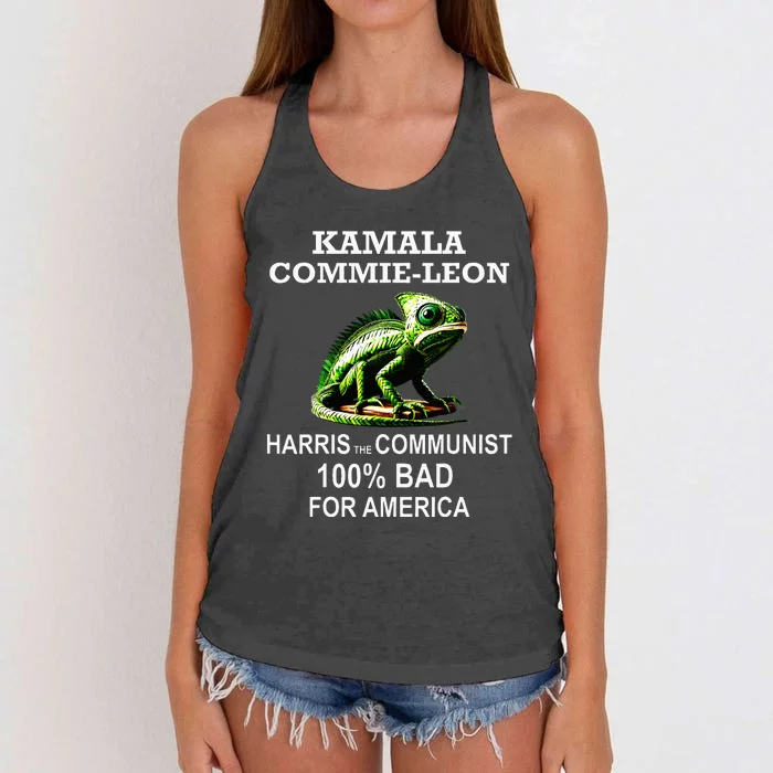 Comrade Kamala Commie Leon Commieleon Communist Harris Women's Knotted Racerback Tank