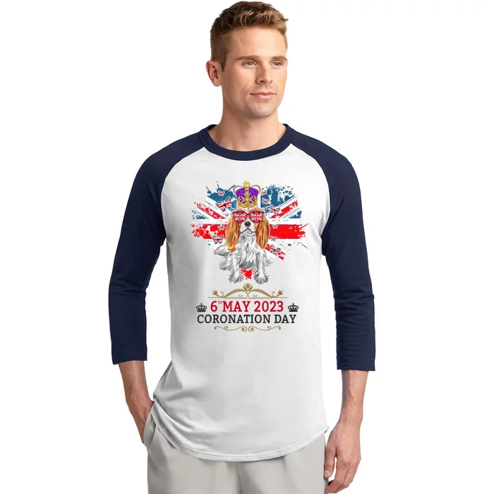 Cavalier King Charles Coronation Ideas Wo & Union Jack Baseball Sleeve Shirt