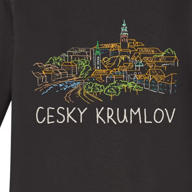 Cesky Krumlov City Czechia Souvenir Gift Baby Long Sleeve Bodysuit