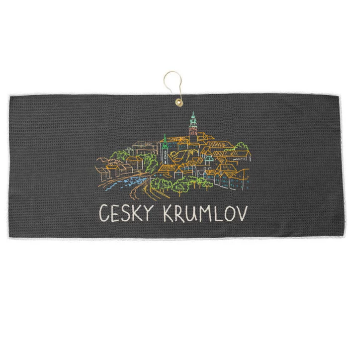 Cesky Krumlov City Czechia Souvenir Gift Large Microfiber Waffle Golf Towel