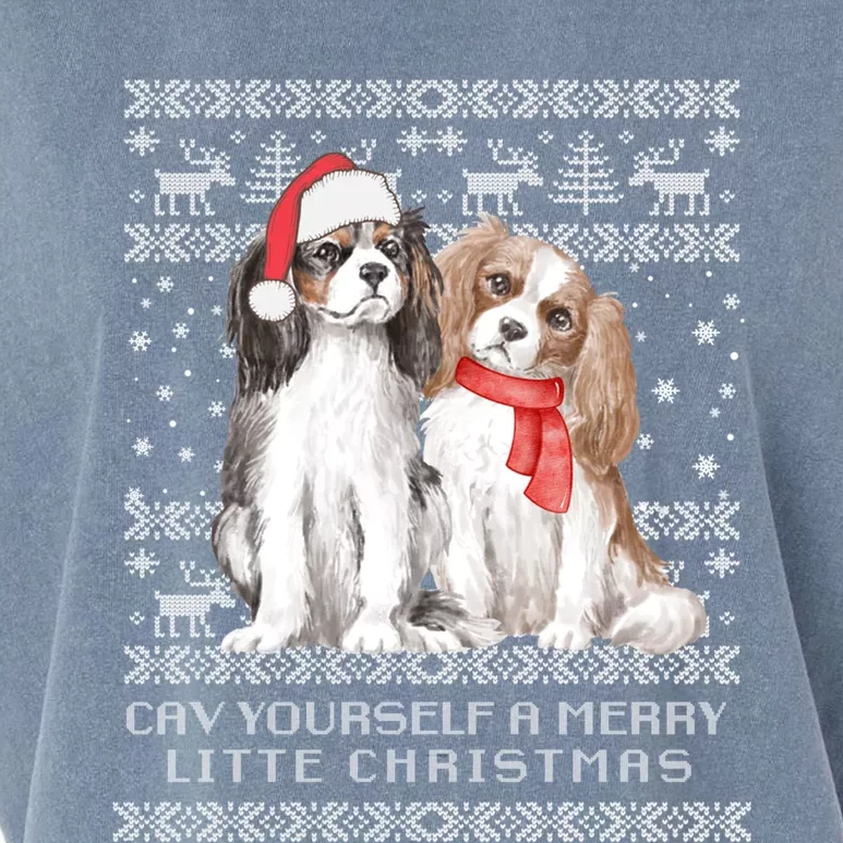 Cavalier King Charles Spaniel Dog Ugly Christmas Sweater Gift Garment-Dyed Women's Muscle Tee