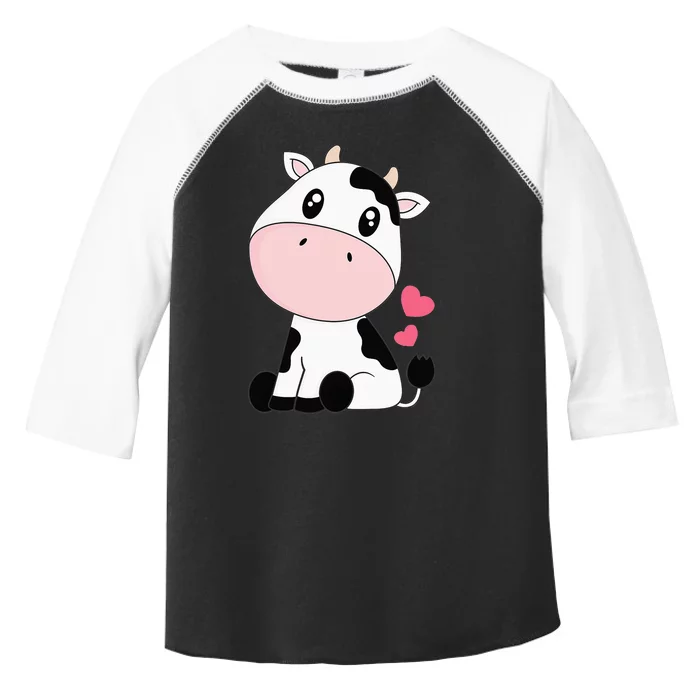 Cute Kawaii Cow Black White funny Animal Toddler Fine Jersey T-Shirt