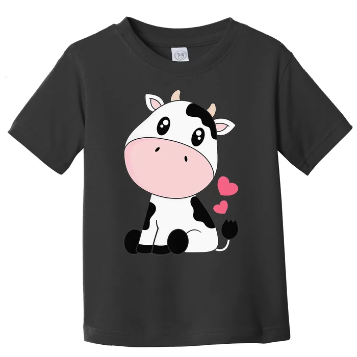 Cute Kawaii Cow Black White funny Animal Toddler T-Shirt