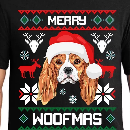 Cavalier King Charles Spaniel Merry Woofmas Gift Pajama Set