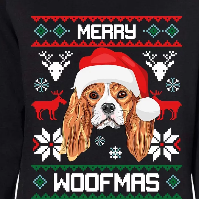 Cavalier King Charles Spaniel Merry Woofmas Gift Womens California Wash Sweatshirt