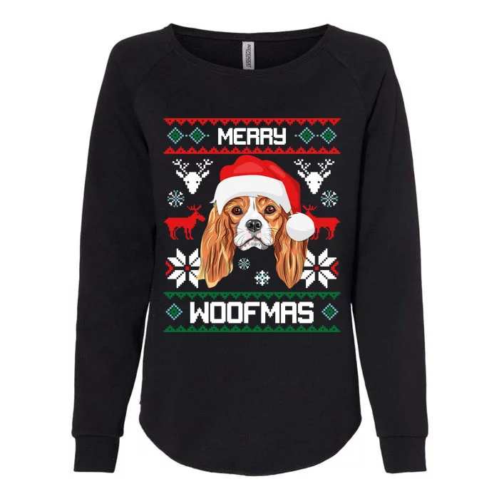 Cavalier King Charles Spaniel Merry Woofmas Gift Womens California Wash Sweatshirt