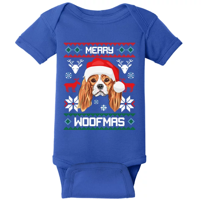 Cavalier King Charles Spaniel Merry Woofmas Gift Baby Bodysuit