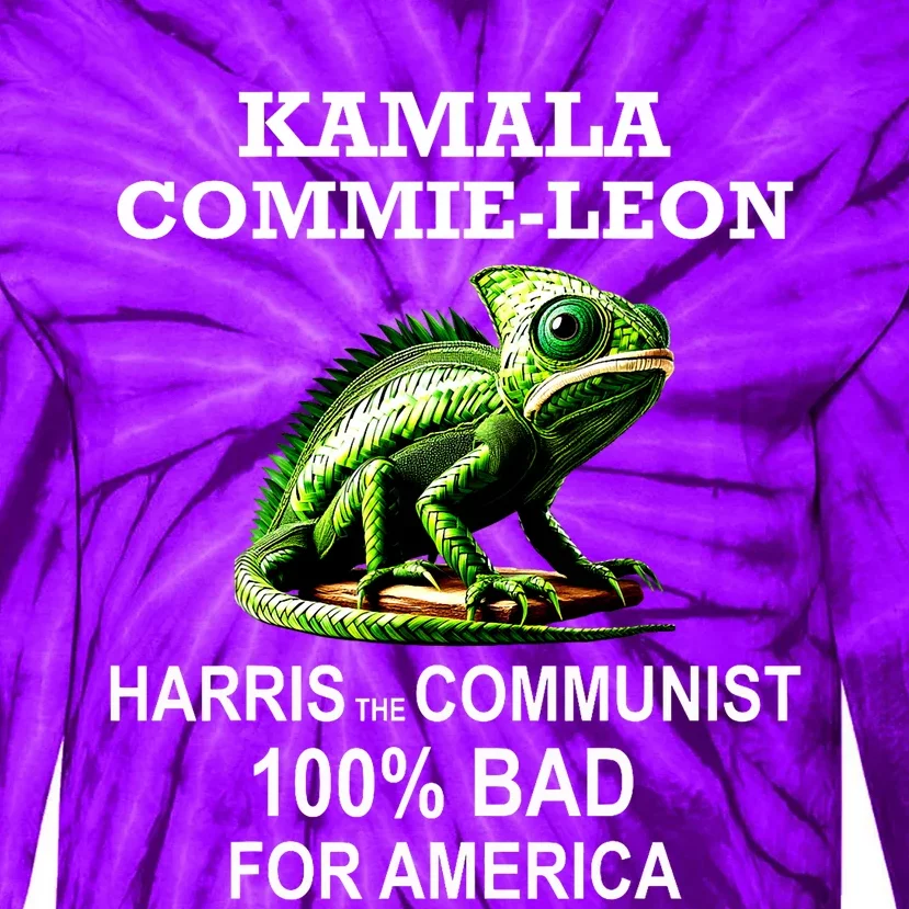 Comrade Kamala Commie Leon Commieleon Communist Harris Tie-Dye Long Sleeve Shirt