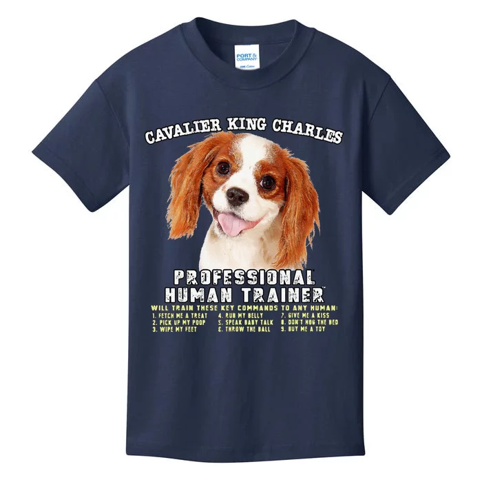 Cavalier King Charles Spaniel Professional Human Trainer Cute Dog Kids T-Shirt