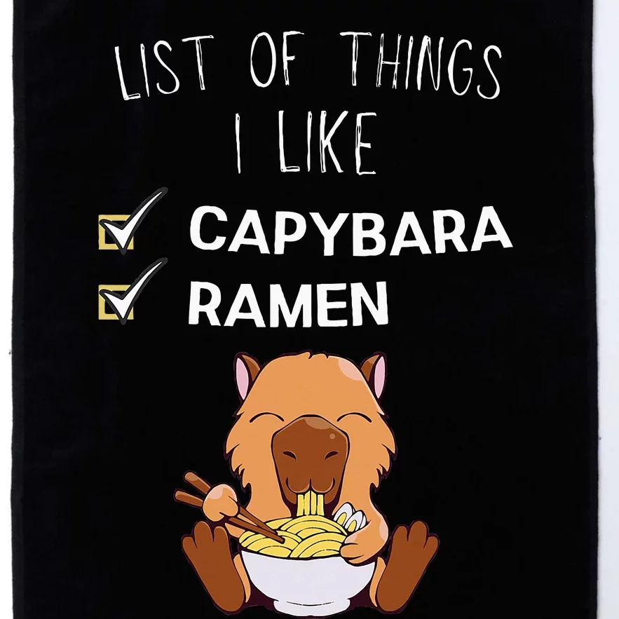 Cute Kawaii Capybara List Of Things I Like Ramen Lover Platinum Collection Golf Towel