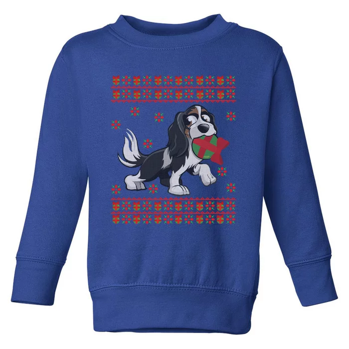 Cavalier King Charles Spaniel Ugly Christmas God Lover Gift Meaningful Gift Toddler Sweatshirt