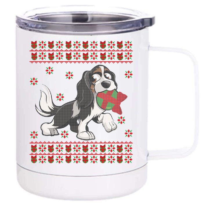 Cavalier King Charles Spaniel Ugly Christmas God Lover Gift Meaningful Gift Front & Back 12oz Stainless Steel Tumbler Cup