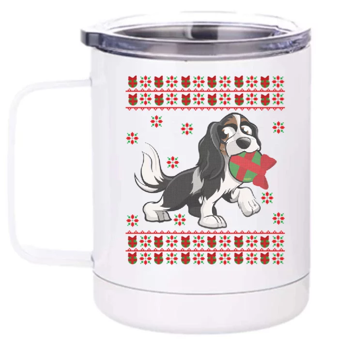 Cavalier King Charles Spaniel Ugly Christmas God Lover Gift Meaningful Gift Front & Back 12oz Stainless Steel Tumbler Cup