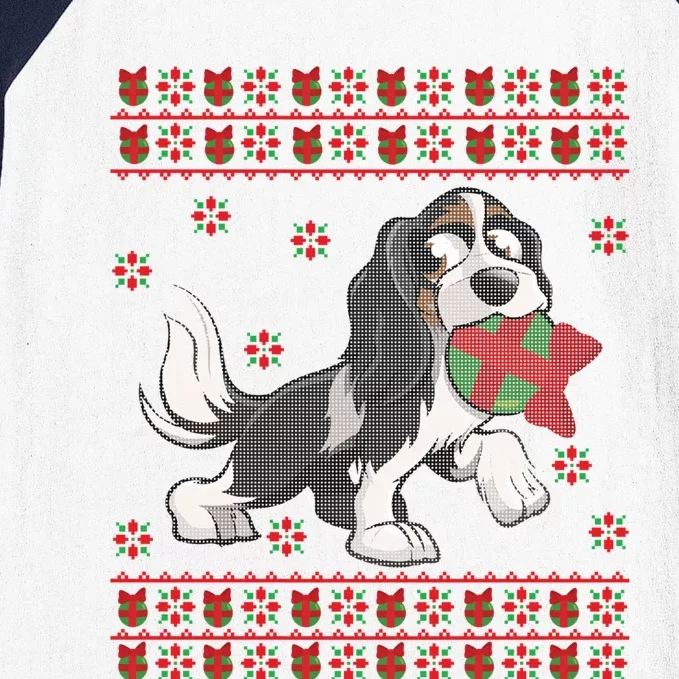 Cavalier King Charles Spaniel Ugly Christmas God Lover Gift Baseball Sleeve Shirt