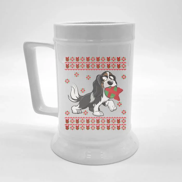 Cavalier King Charles Spaniel Ugly Christmas God Lover Gift Front & Back Beer Stein