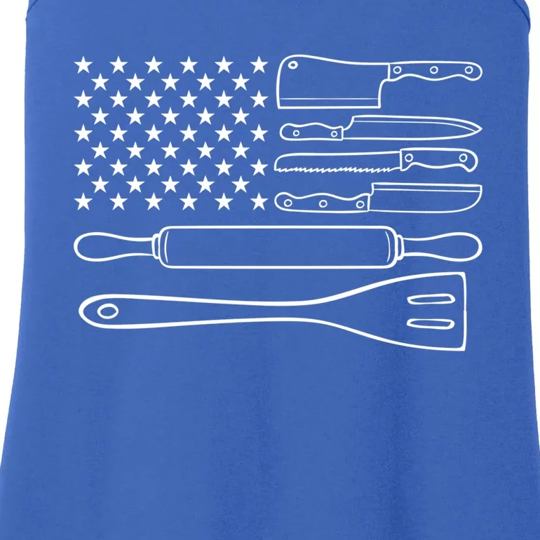 Chef Knife Cool Gift Funny Usa Flag Culinary Gift Ladies Essential Tank