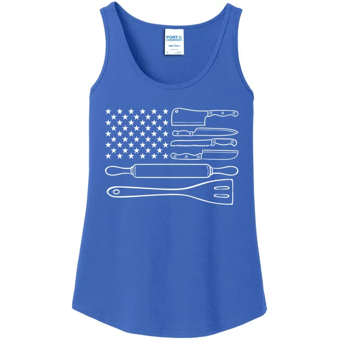 Chef Knife Cool Gift Funny Usa Flag Culinary Gift Ladies Essential Tank