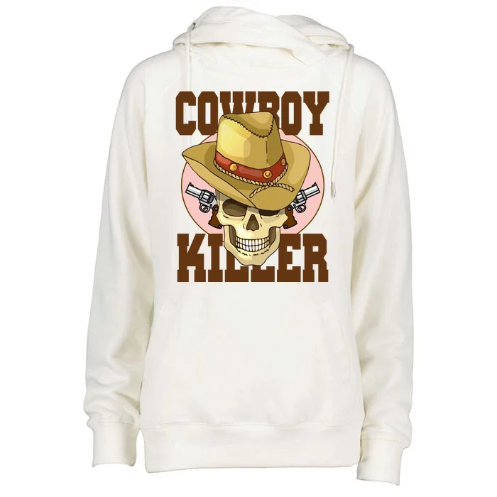 Cowboy Killer Country Skeleton Womens Funnel Neck Pullover Hood