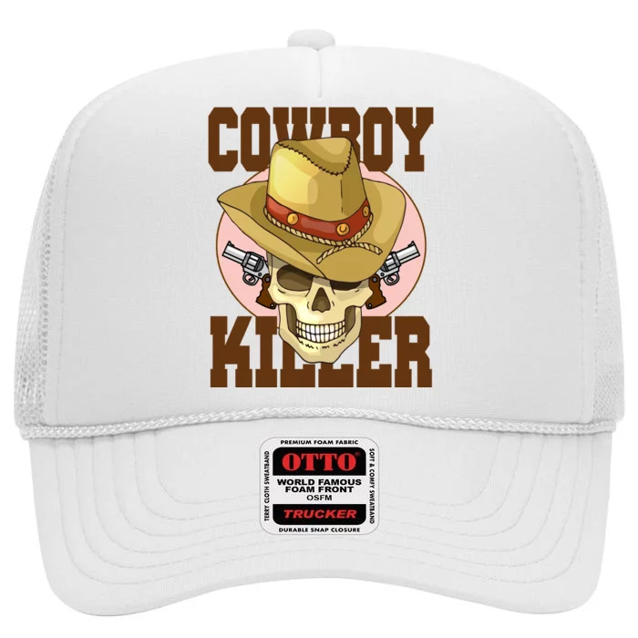 Cowboy Killer Country Skeleton High Crown Mesh Trucker Hat