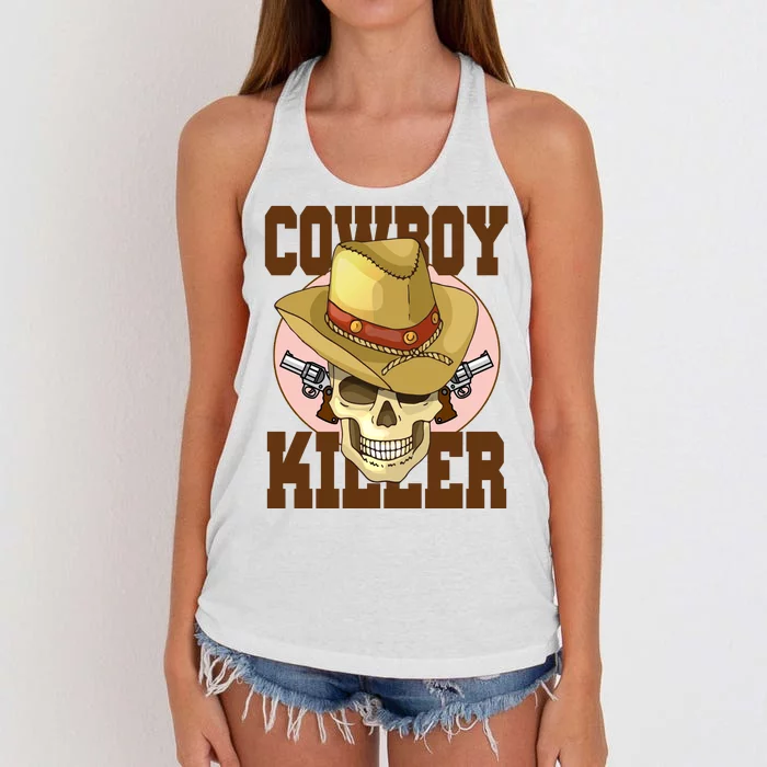 Cowboy Killer Country Skeleton Women's Knotted Racerback Tank