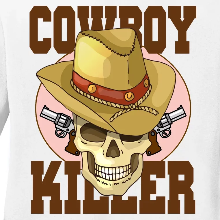 Cowboy Killer Country Skeleton Ladies Long Sleeve Shirt