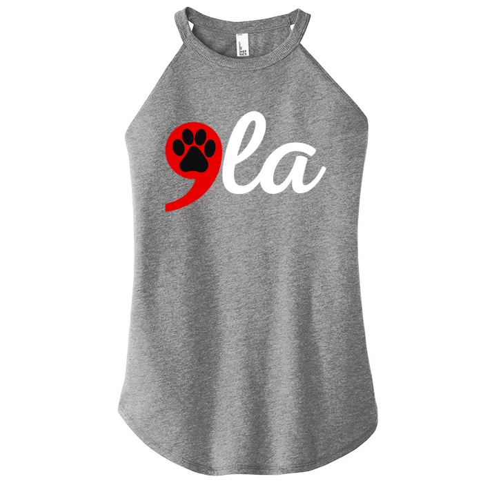 Cute Kamala Cat Dog Paw Lady Comma La Meaningful Gift Women’s Perfect Tri Rocker Tank