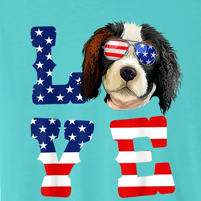 Cavalier King Charles Spaniel Love Dog American Flag ChromaSoft Performance T-Shirt