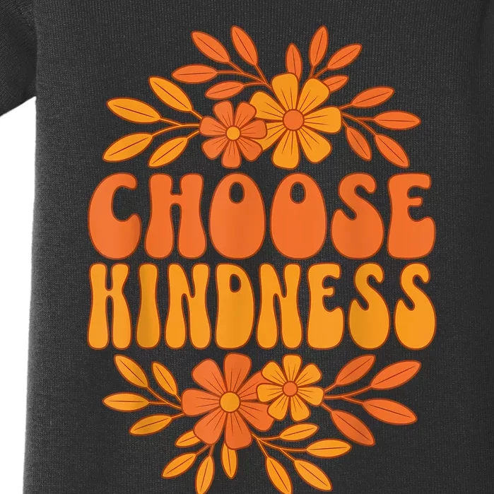 Choose Kindness Cool 60s Unity Day Groovy World Kindness Day Baby Bodysuit