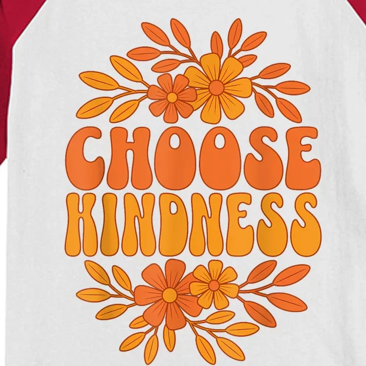 Choose Kindness Cool 60s Unity Day Groovy World Kindness Day Kids Colorblock Raglan Jersey