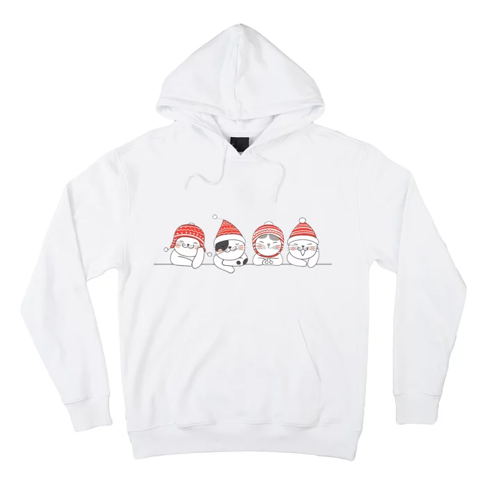 Cute Kitty Cats Christmas, Festive Hoodie