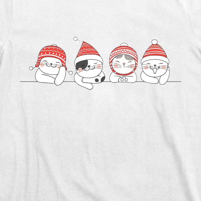 Cute Kitty Cats Christmas, Festive T-Shirt