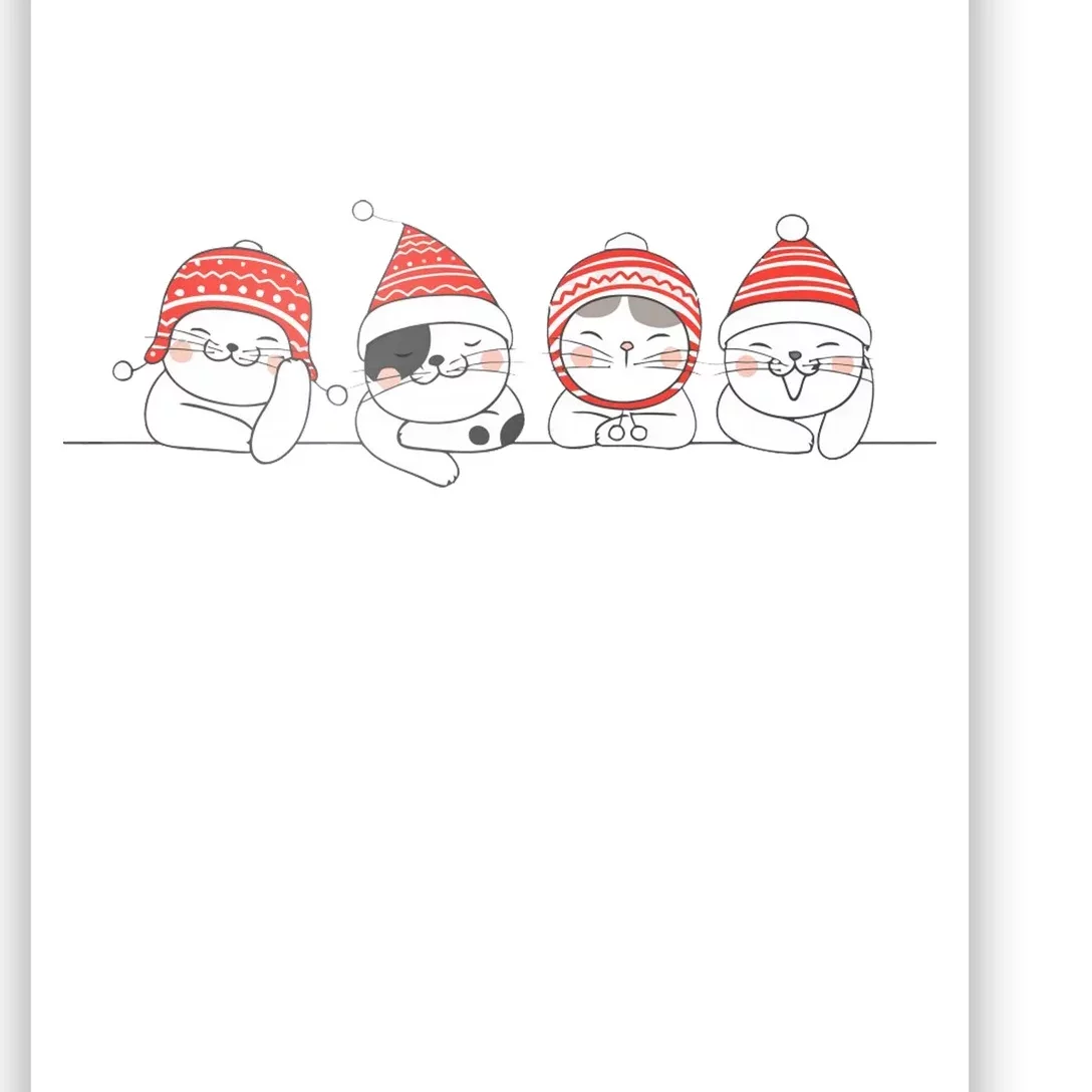 Cute Kitty Cats Christmas, Festive Poster