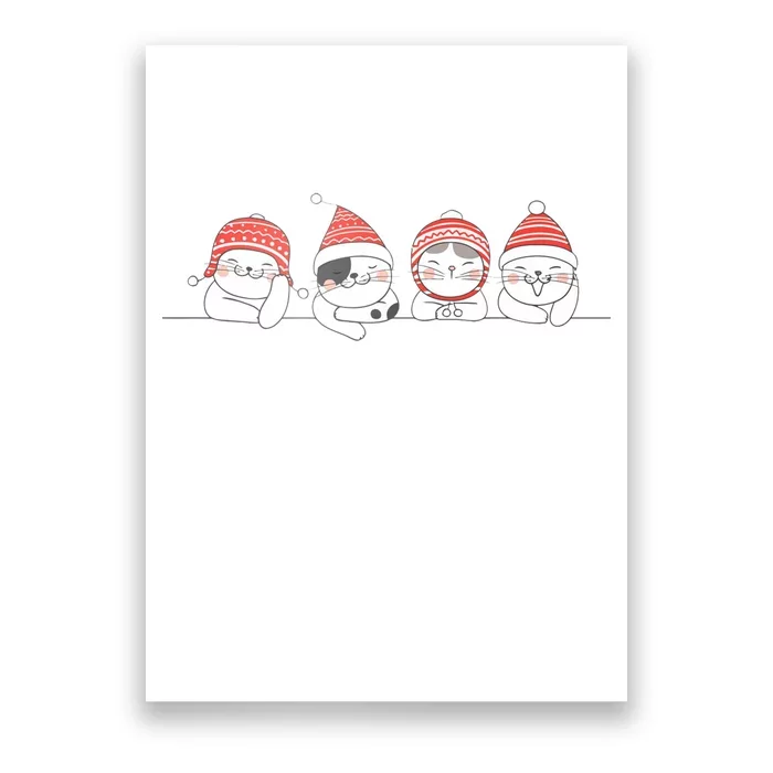 Cute Kitty Cats Christmas, Festive Poster