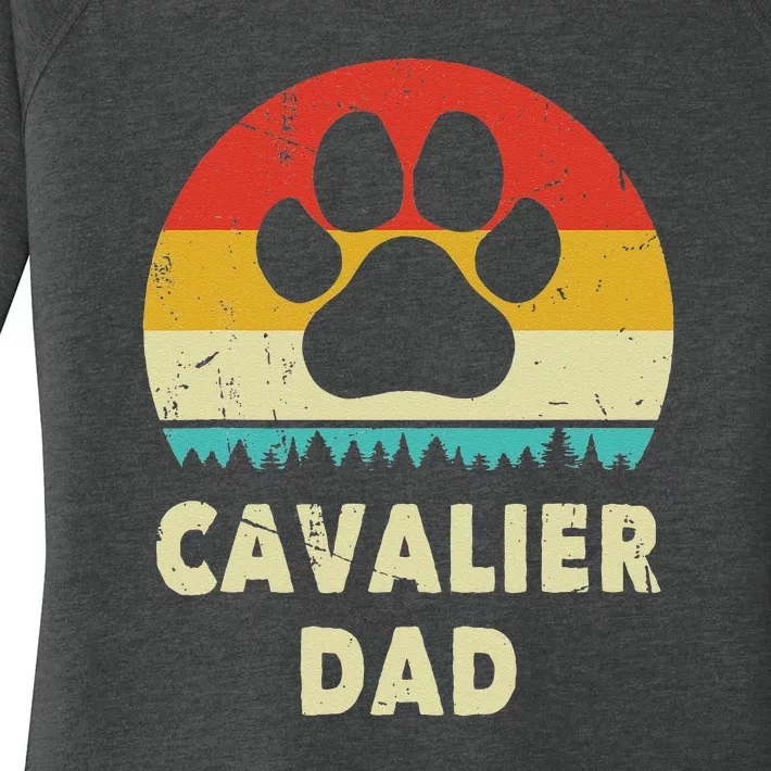 Cavalier King Charles Spaniel Dad Funny Dog Lover Women's Perfect Tri Tunic Long Sleeve Shirt