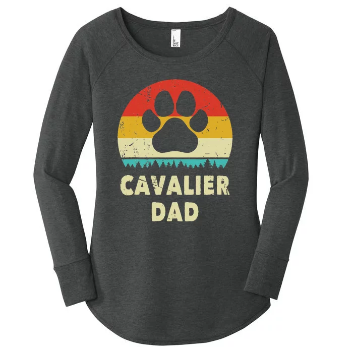 Cavalier King Charles Spaniel Dad Funny Dog Lover Women's Perfect Tri Tunic Long Sleeve Shirt