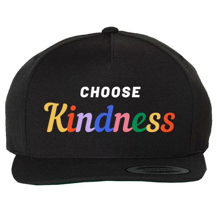 Choose Kindness Colorful Positive Quote Wool Snapback Cap